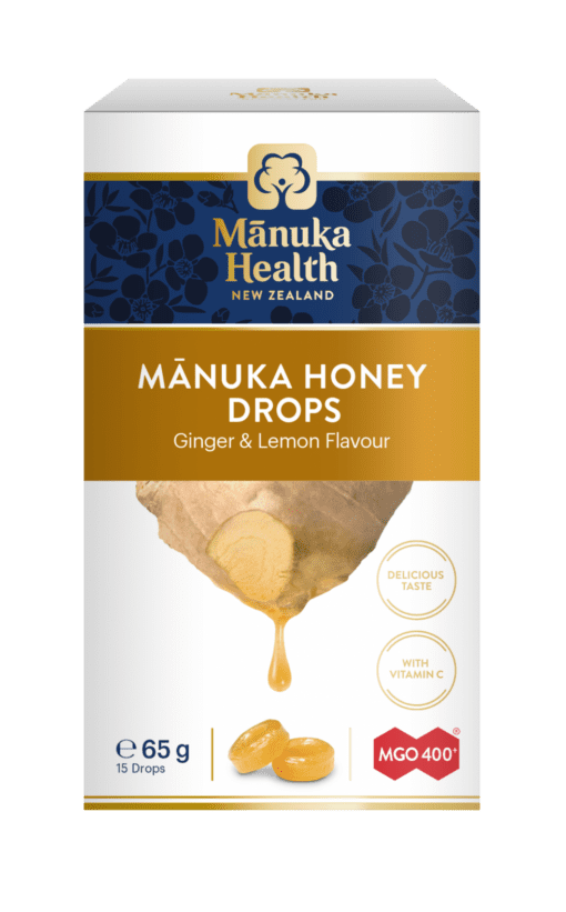 Manuka Honey Drops Ginger & Lemon MGO 400+ 65g 15's