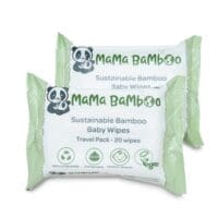 Sustainable Bamboo Baby Wipes TRAVEL PACK 20 Wipes